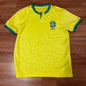 Yellow soccer jersey with Blue Accents (team - Brazil)